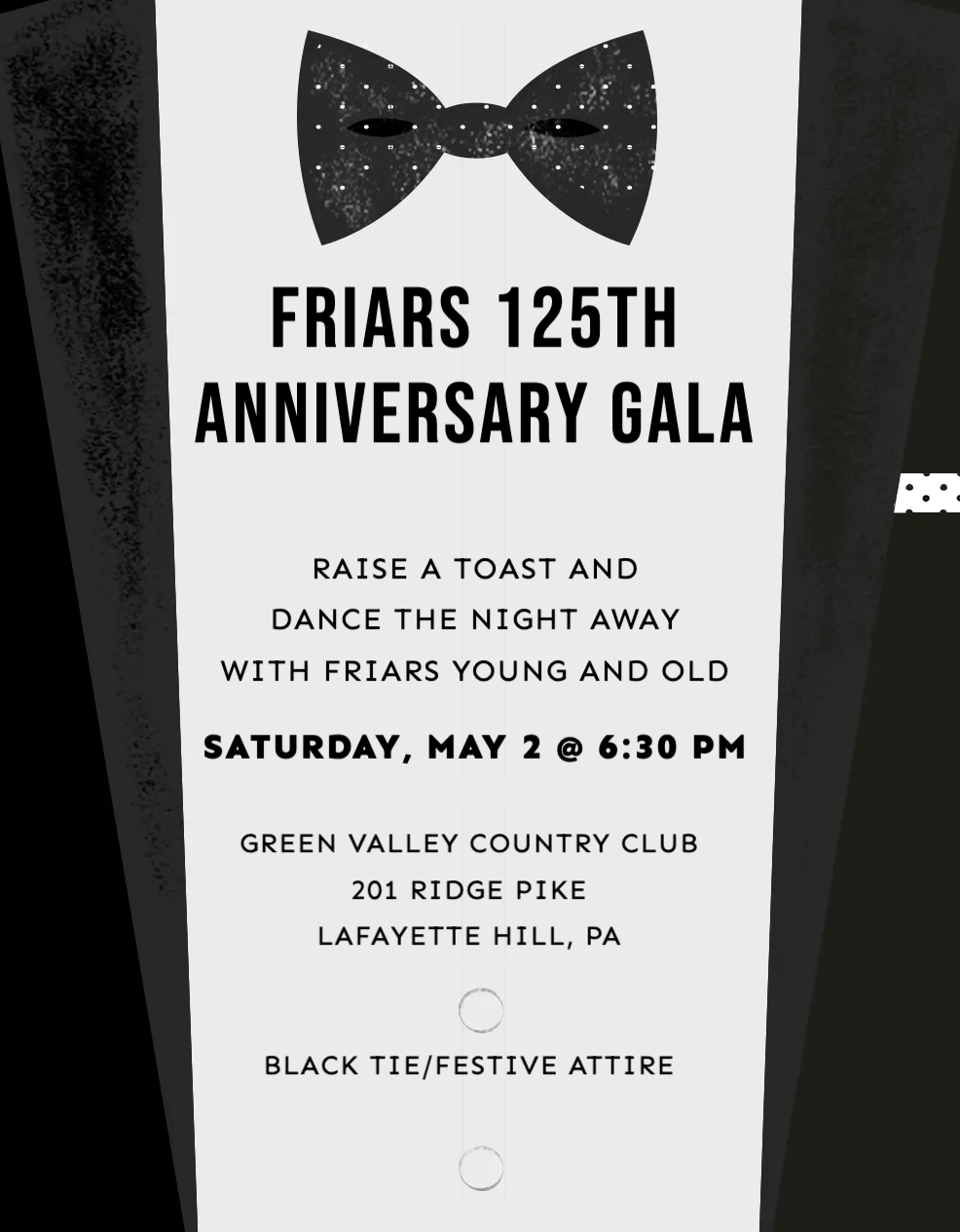 125th Friar Gala Invite 